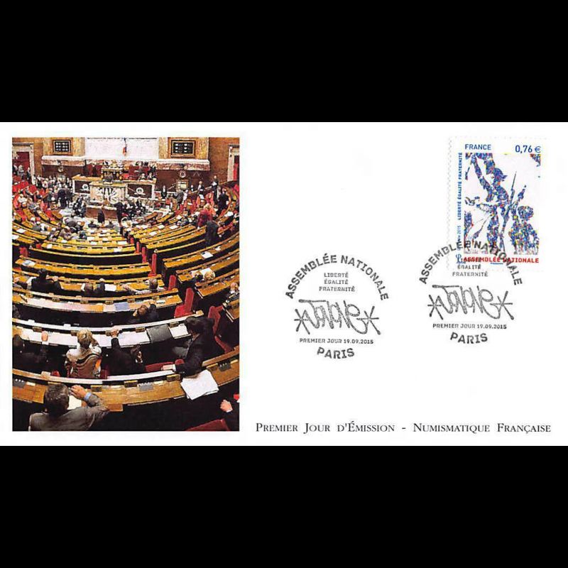 FDC LNF - Assemblée nationale, oblit 19/9/2015 Paris