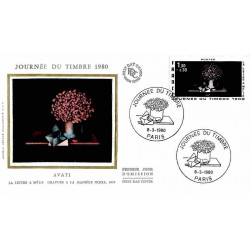 FDC soie Mod 2 - Journée du Timbre 80 - 8/3/1980 Paris