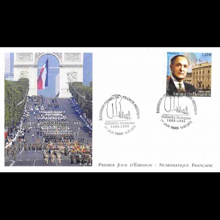 FDC LNF - Emission commune France Mexique (4971), oblit 16/7/2015 Paris