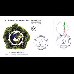 FDC - 21e conférence des Nations Unies sur le climat, oblit 24/11/2015 Paris