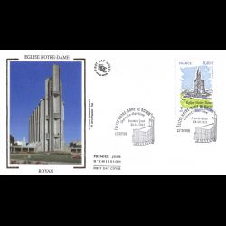 FDC soie - Eglise Notre-Dame de Royan, oblit 28/10/2011