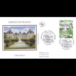 FDC soie - Les jardins de Cheverny, oblit 16/9/11