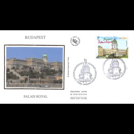 FDC soie - Budapest, Palais royal - oblit 25/3/2011 Paris
