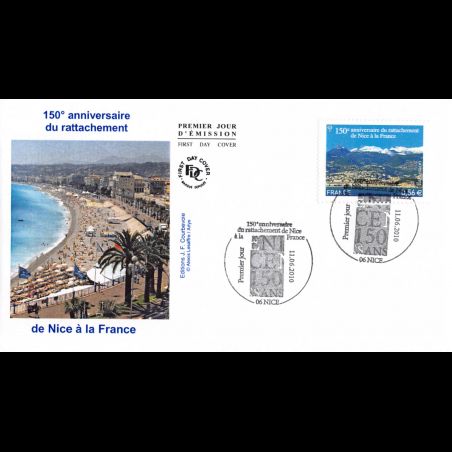 FDC - Rattachement de Nice à la France - oblit 11/6/2010 Nice