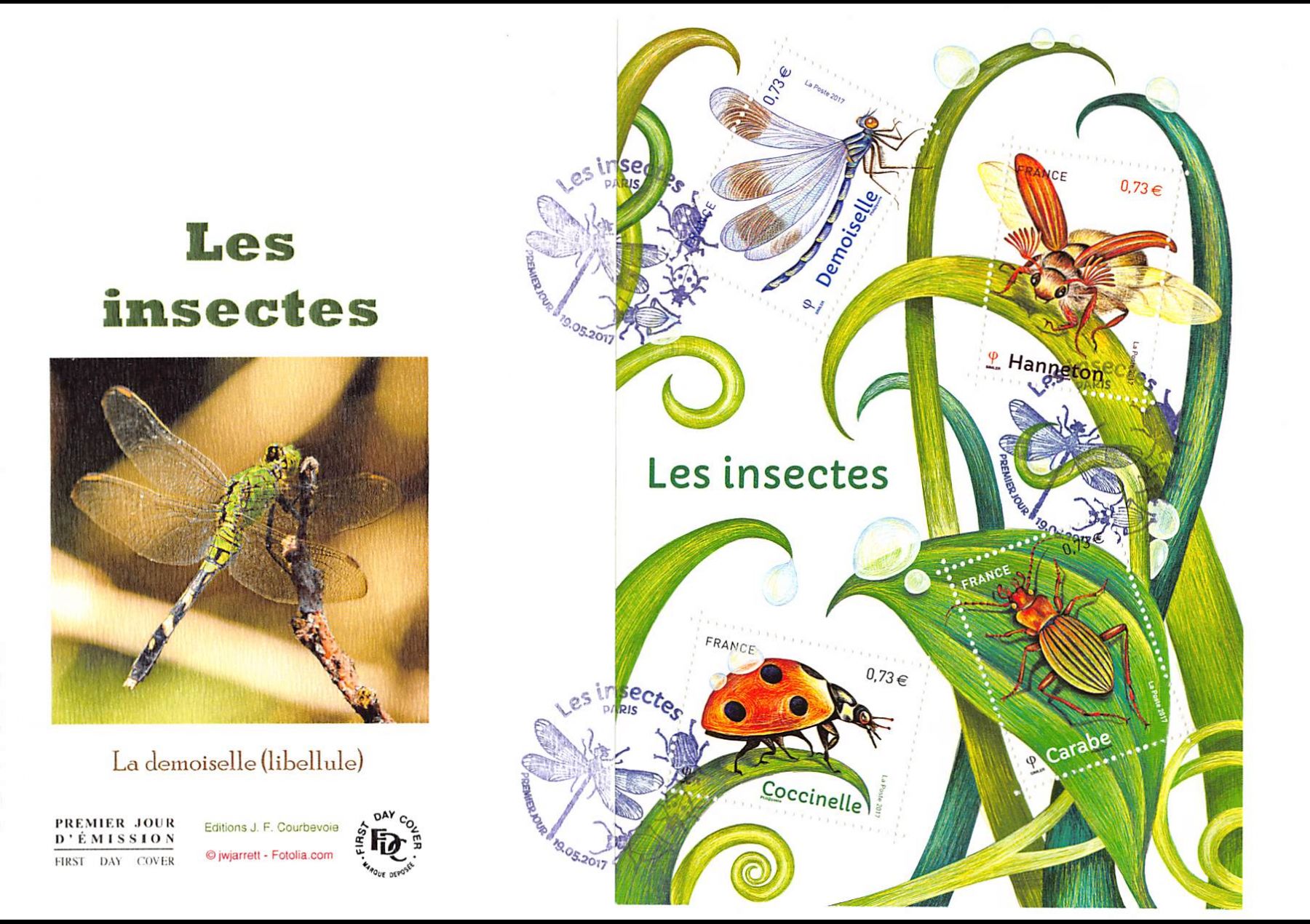 FDC GF JF - Bloc les insectes, oblit 19/5/2017 Paris