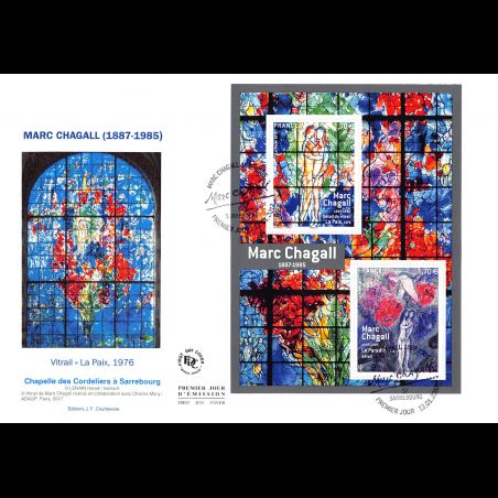FDC GF JF - Bloc Marc Chagall, oblit 13/1/2017 Sarrebourg