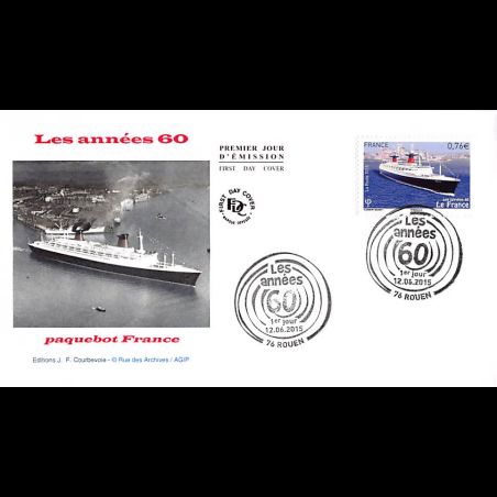 FDC JF - Les années 60 - Paquebot France - oblit 12/6/15 Rouen