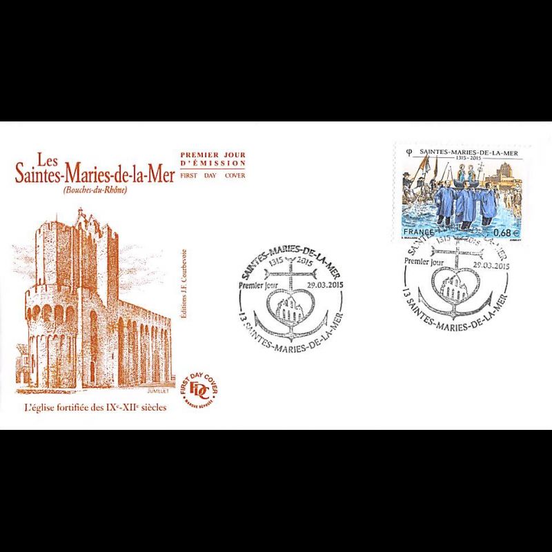 FDC JF - Saintes Marie de la Mer - oblit 29/3/15