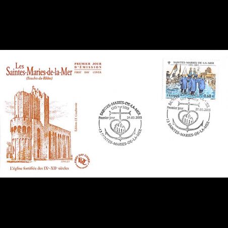 FDC JF - Saintes Marie de la Mer - oblit 29/3/15