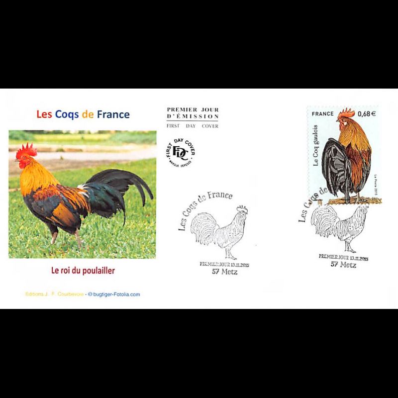 FDC JF - Les coqs de France - oblit 13/11/15 Metz
