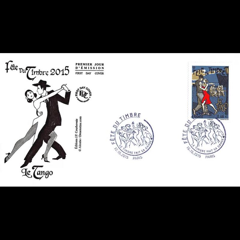 FDC JF - Fête du timbre 2015. Le tango - oblit 10/10/15 Paris