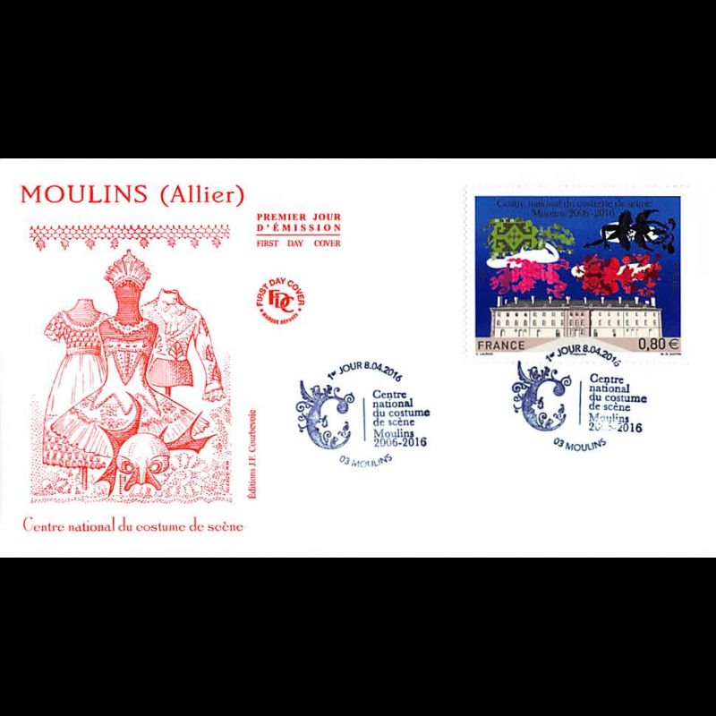 FDC JF - Costume de scène - oblit 8/4/2016 Moulins