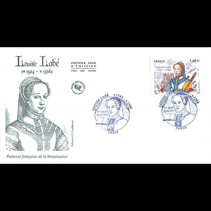FDC JF - Louise Labé, poétesse - oblit 22/5/2016 Paris