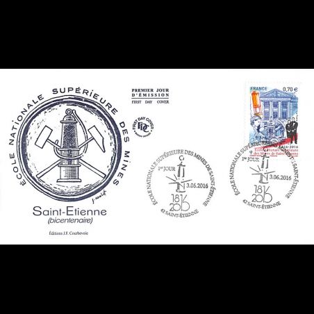 FDC JF - Ecole nationale supérieure des mines - oblit 3/6/2016 St-Etienne