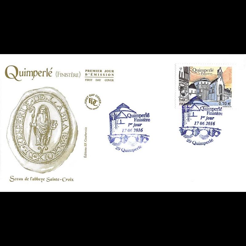 FDC JF - Abbaye Sainte-Croix - oblit 17/6/2016 Quimperlé