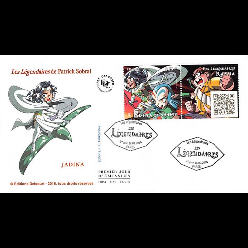 FDC JF - Les légendaires de P. Sobral (5082) - oblit 16/9/2016 Paris