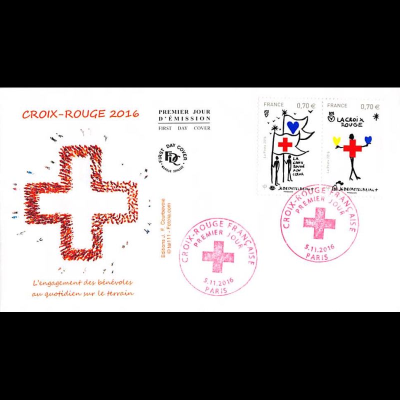 FDC JF - Croix rouge (2 env) - oblit 5/11/2016 Paris