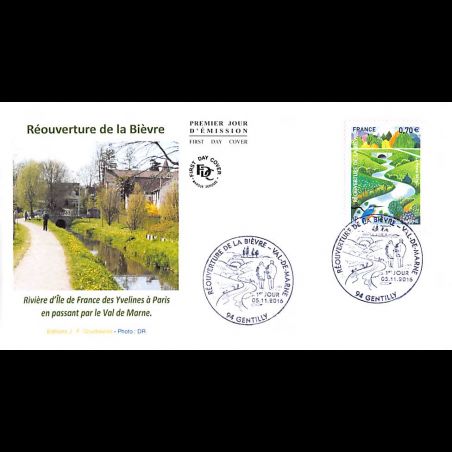 FDC JF - Réouverture de la Bièvre - oblit 5/11/2016 Gentilly