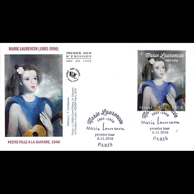 FDC JF - Tableaux Marie Laurencin (2 env) - oblit 6/11/2016 Paris
