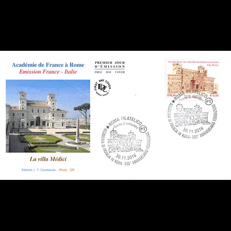 FDC JF - France Italie (2 env) - oblit 30/11/2016 Paris et Rome