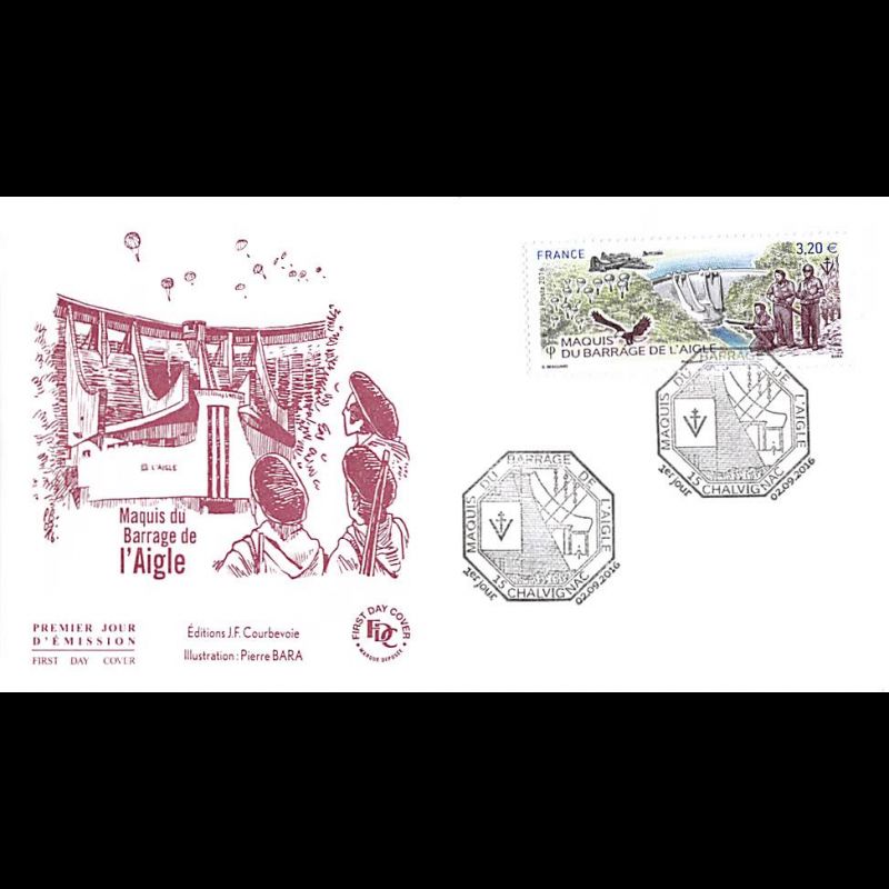 FDC JF - Maquis du barrage de l'aigle - oblit 2/9/2016 Chalvignac