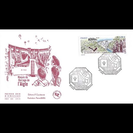 FDC JF - Maquis du barrage de l'aigle - oblit 2/9/2016 Chalvignac