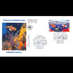 FDC JF - Poissons de Méditerranée, Euromed postal - oblit 9/7/2016 Marseille