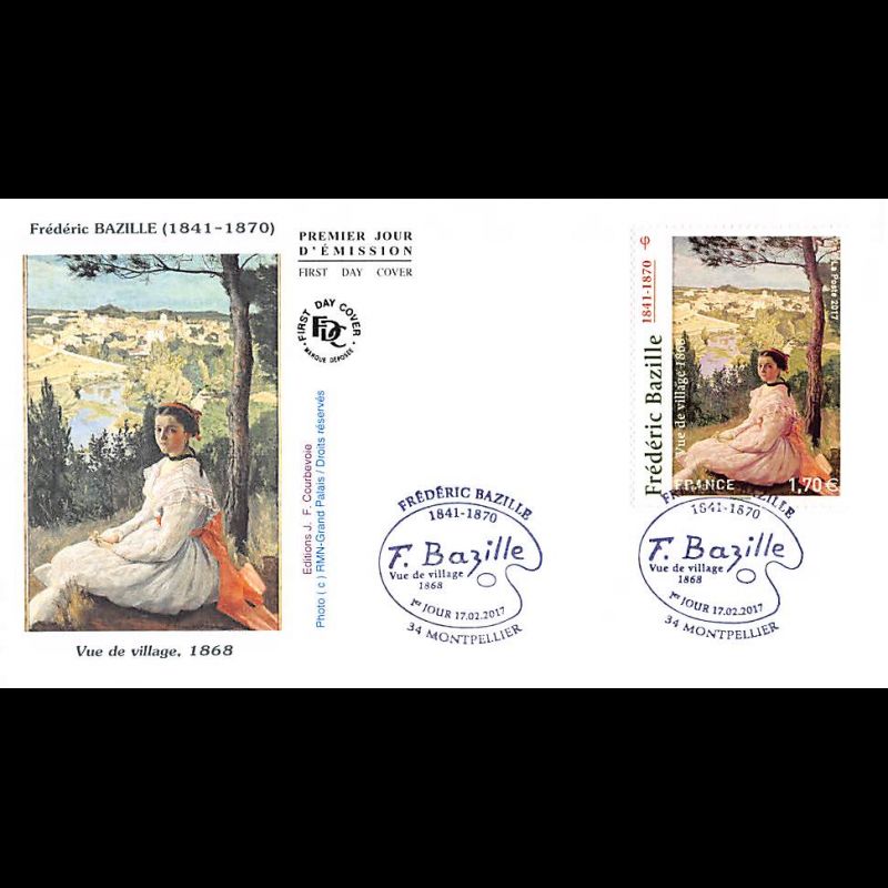 FDC JF - Tableau Frédéric Bazille - oblit 17/2/2017 Montpellier