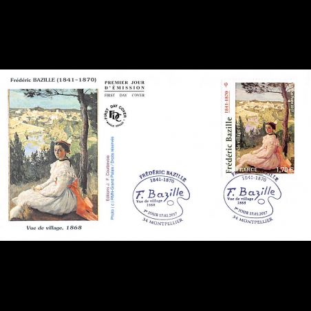 FDC JF - Tableau Frédéric Bazille - oblit 17/2/2017 Montpellier