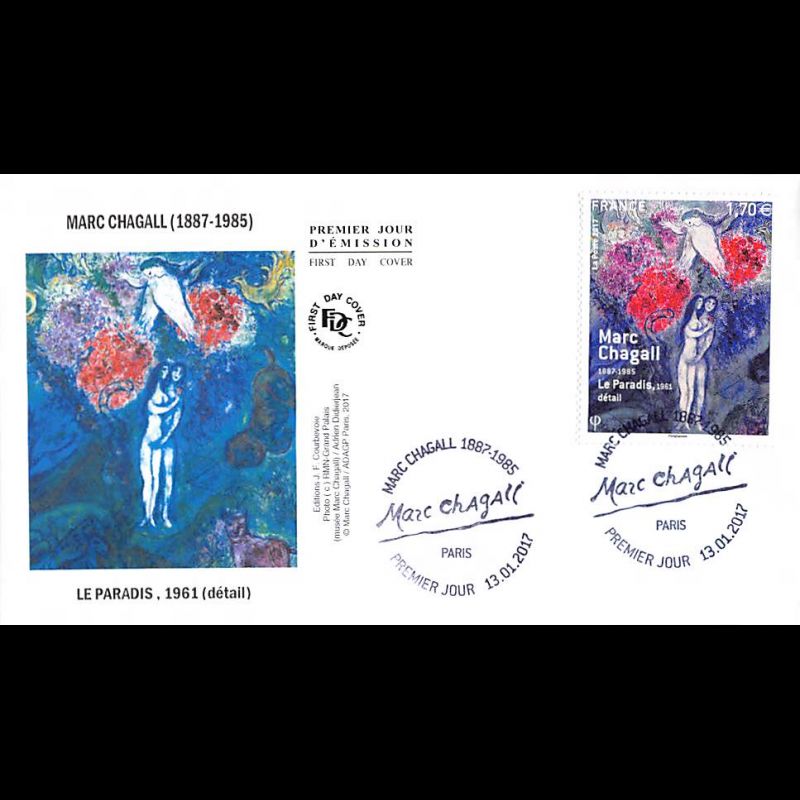 FDC JF - Tableaux Marc Chagall (2 env) - oblit 13/1/2017 Paris