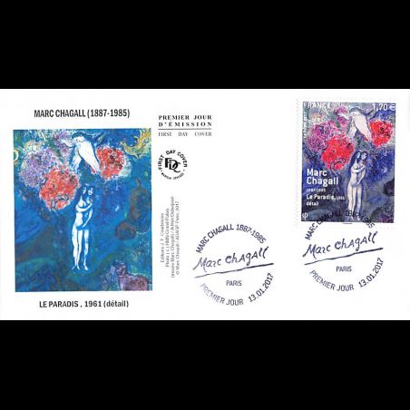 FDC JF - Tableaux Marc Chagall (2 env) - oblit 13/1/2017 Paris