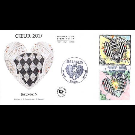 FDC JF - Coeurs Balmain - oblit 20/1/2017 Paris