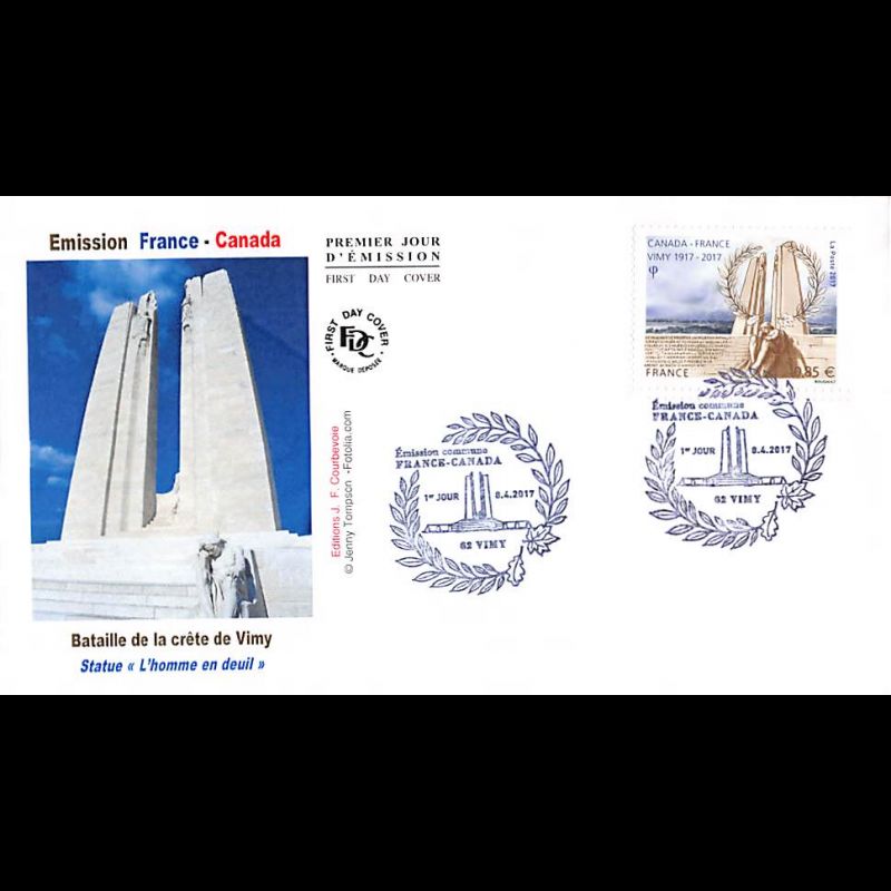 FDC JF - France Canada (2 env) - oblit 8/4/2017 Vimy