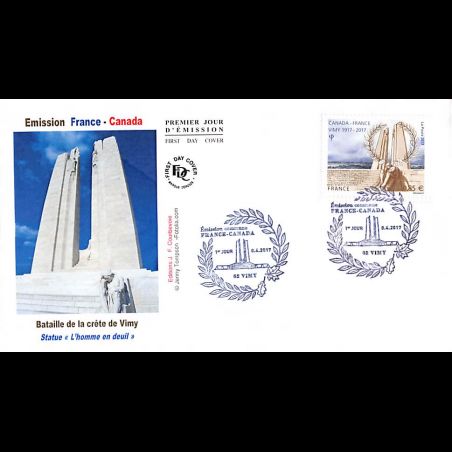FDC JF - France Canada (2 env) - oblit 8/4/2017 Vimy