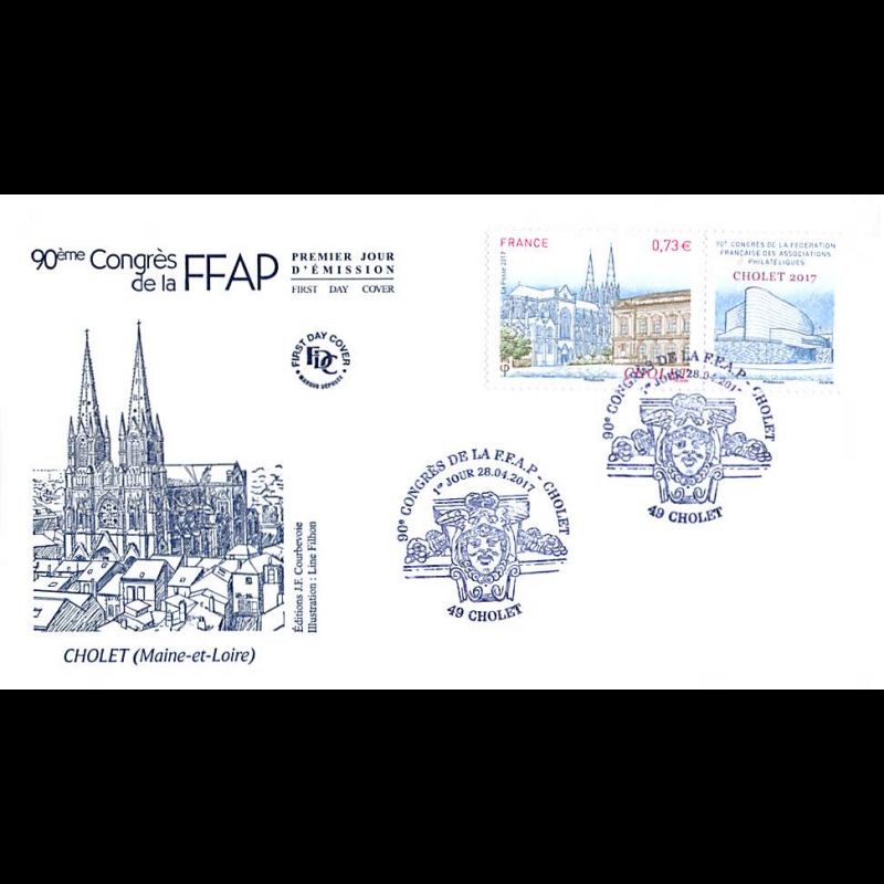 FDC JF - 90e congrès de la FFAP - oblit 28/4/2017 Cholet