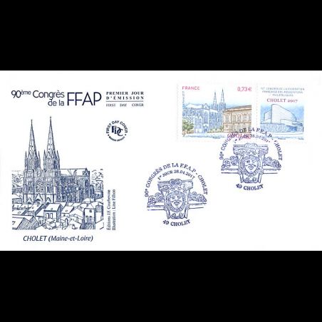 FDC JF - 90e congrès de la FFAP - oblit 28/4/2017 Cholet