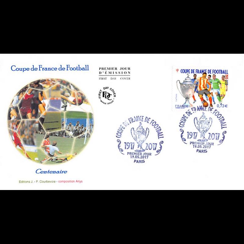 FDC JF - Coupe de France de football - oblit 19/5/2017 Paris