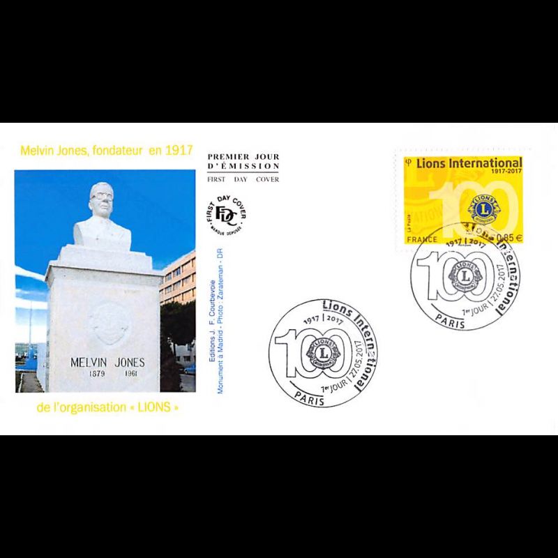 FDC JF - Lions international - oblit 27/5/2017 Paris