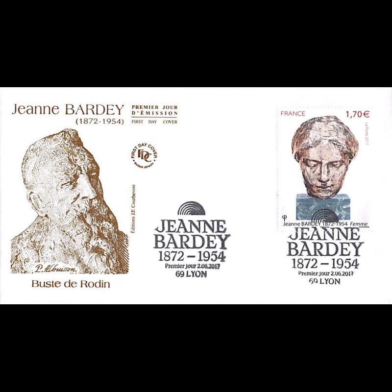 FDC JF - Tableau Jeanne Bardey. Buste de Rodin - oblit 2/6/2017 Lyon