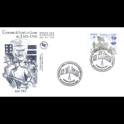 FDC JF - Centenaire entrée en guerre Etats unis - 23/6/17 Boulogne s/mer