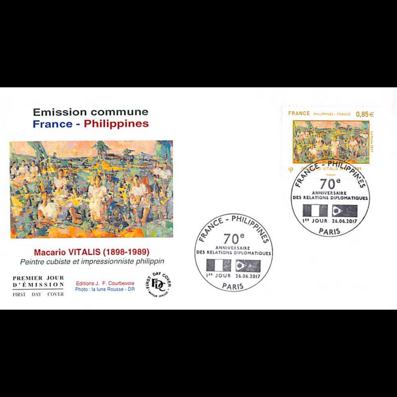 FDC JF - France Philippines (2 env) - oblit 26/6/2017 Paris