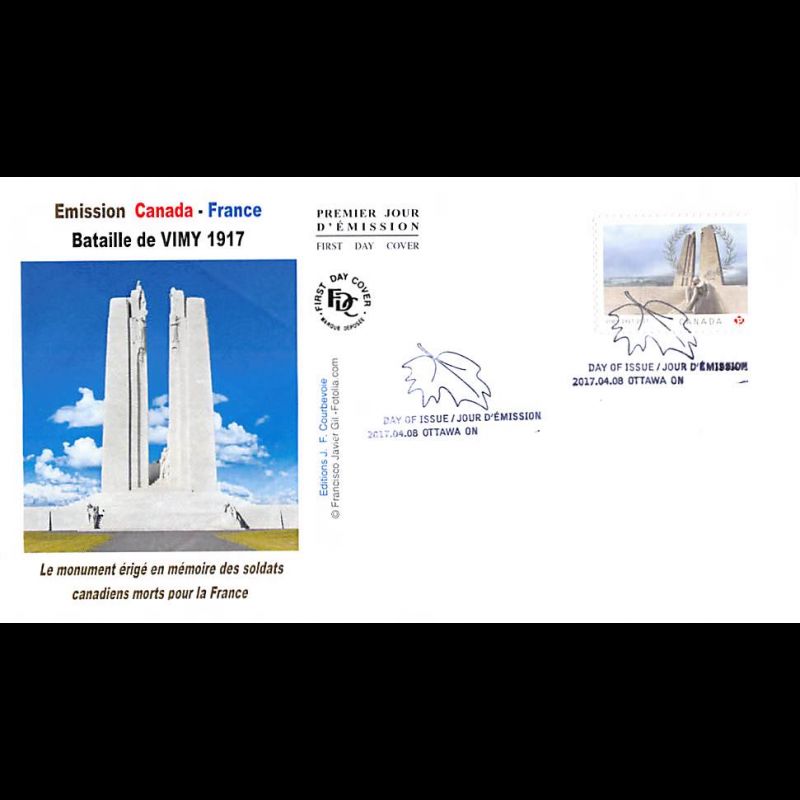 FDC JF - France Canada (5136)- oblit 8/4/2017 Ottawa