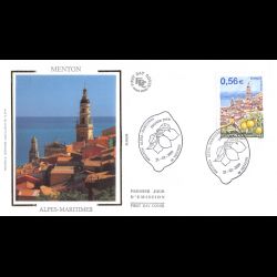 FDC soie - Menton (Alpes...