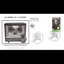 FDC soie - Les pionniers de la télévision, Léon Zitrone - oblit Paris 18/10/2013
