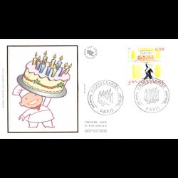 FDC soie - Anniversaire -...