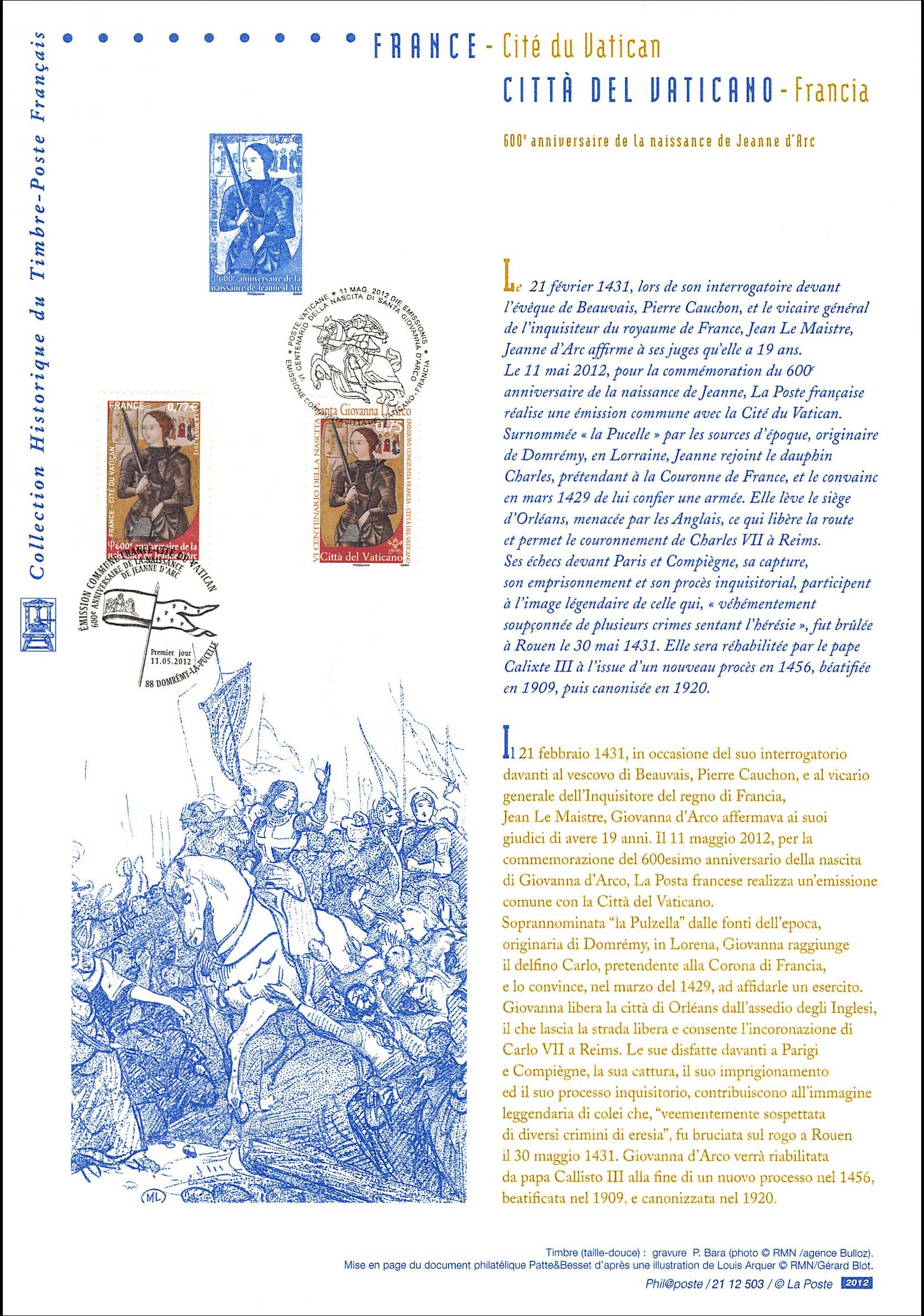 Document officiel 2012 - France - Cité du Vatican