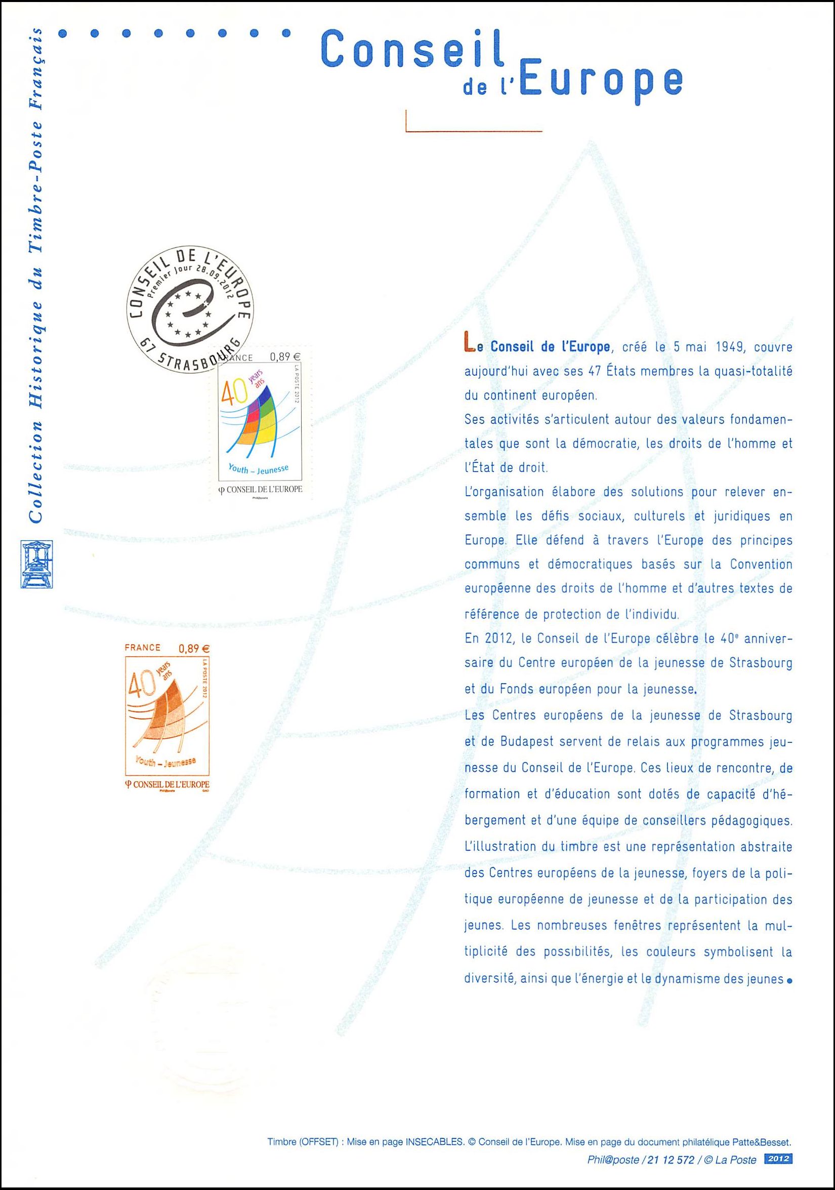 Document officiel 2012 - Conseil de l'Europe 2012