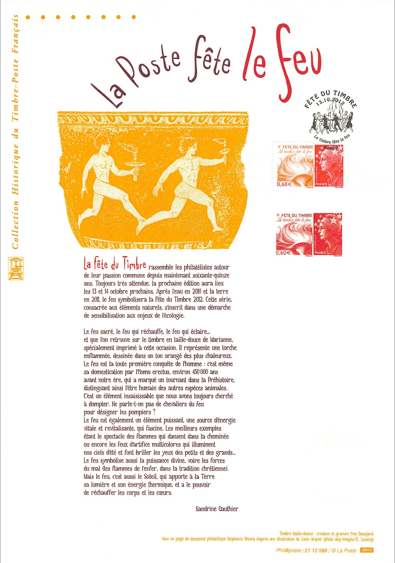 Document officiel 2012 - La Poste fête le feu