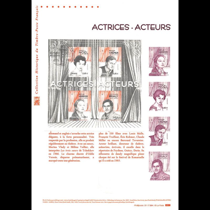 Document officiel 2017 - Actrices et acteurs