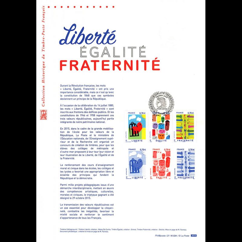 Document officiel 2016 - Liberté Egalité Fraternité